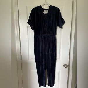 Blue velvet jumpsuit